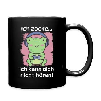 Zocken Gamer Gaming witziger Spruch - Tasse einfarbig - Schwarz - Rechts