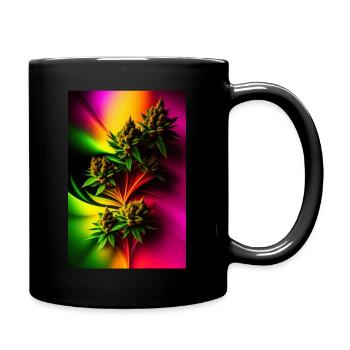Abstract Cannabis - Tasse einfarbig - Schwarz - Rechts