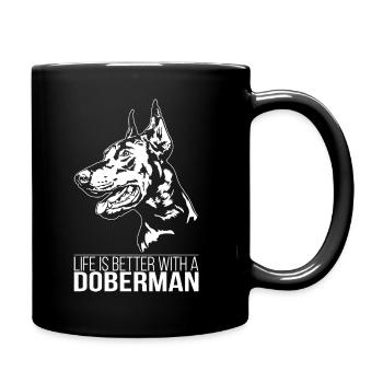 La vie de doberman est meilleure Chiens Wilsigns - Mug uni - noir - Droite