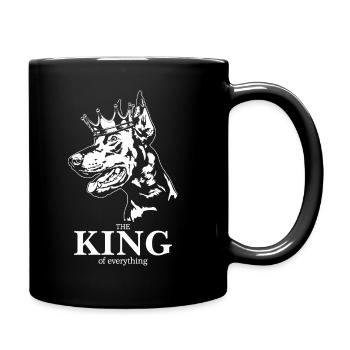 Dobermann King of everything Hundespruch Wilsigns - Tasse einfarbig - Schwarz - Rechts