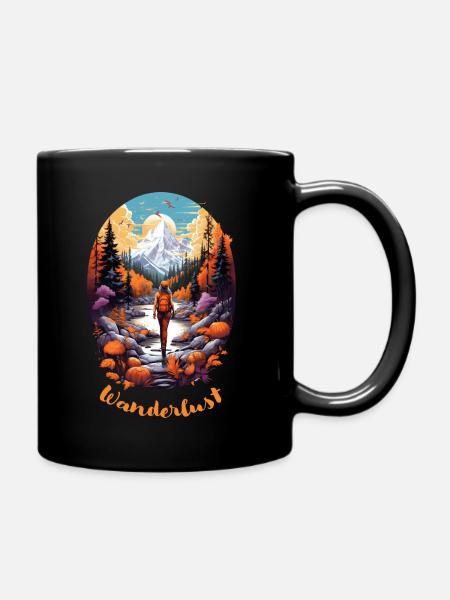 Wandern - Frau 1 - Tasse einfarbig - Schwarz