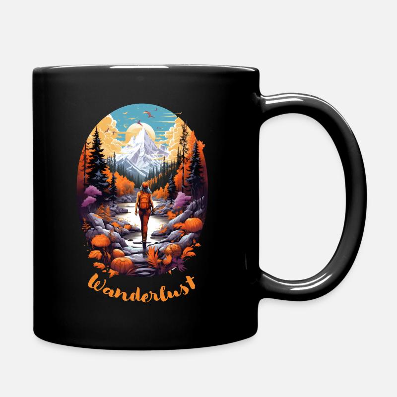 Wandern - Frau 1 - Tasse einfarbig - Schwarz