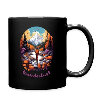 Wandern - Frau 2 - Tasse einfarbig - Schwarz - Rechts
