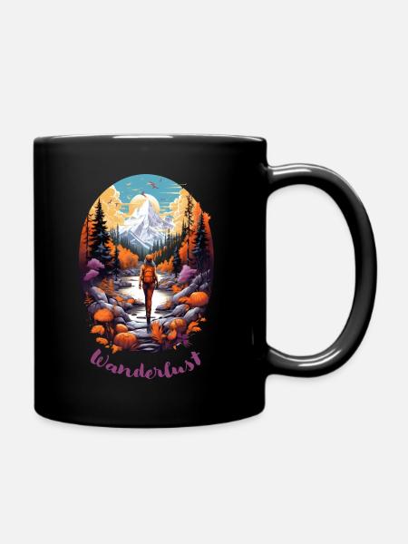 Wandern - Frau 2 - Tasse einfarbig - Schwarz