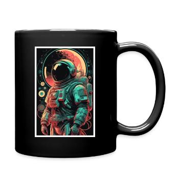Astronaut Futuristisch Raumfahrt Weltall Universum - Tasse einfarbig - Schwarz - Rechts
