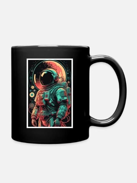 Astronaut Futuristisch Raumfahrt Weltall Universum - Tasse einfarbig - Schwarz