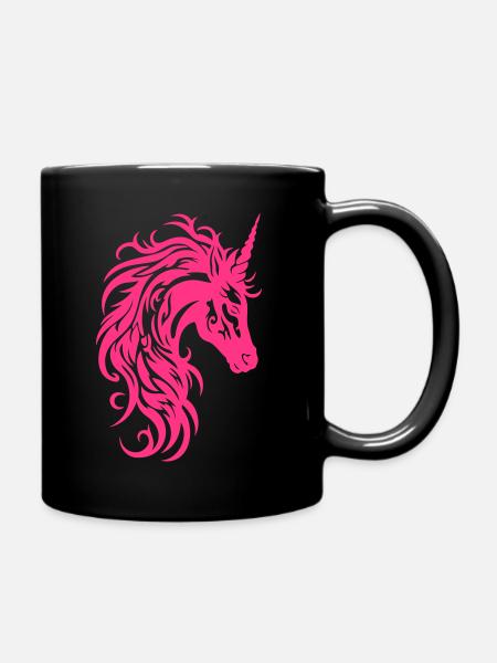 Licorne tribale monochrome - Mug uni - noir