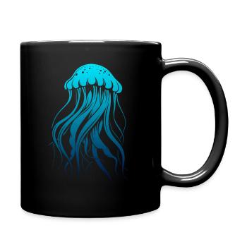 Brille avec le courant, Méduse avec des tentacules, Dire - Mug uni - noir - Droite