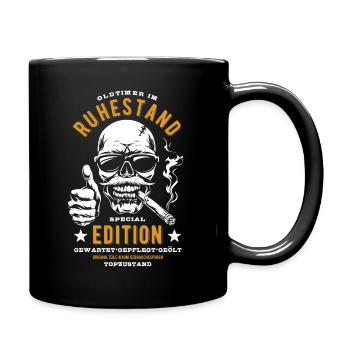 Oldtimer im Ruhestand - Special Edition - Rentner - Tasse einfarbig - Schwarz - Rechts