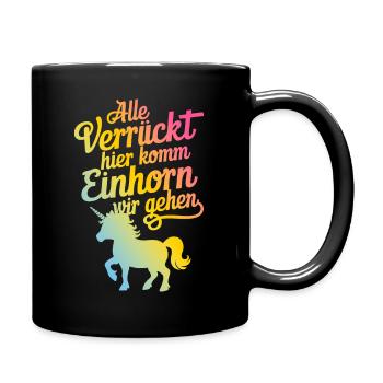 Unicorn Unicorns Mythical Creatures Mystical - Full Colour Mug - black - Right