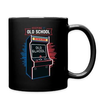 Arcade Spielhalle Spielautomat Gamer Gaming - Tasse einfarbig - Schwarz - Rechts