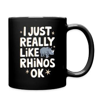 Nashorn Rhinozeros - Tasse einfarbig - Schwarz - Rechts