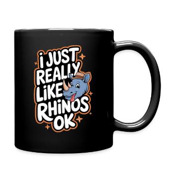 Nashorn Rhinozeros - Tasse einfarbig - Schwarz - Rechts