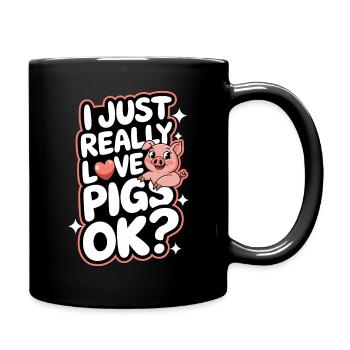 Pig Animal - Full Colour Mug - black - Right
