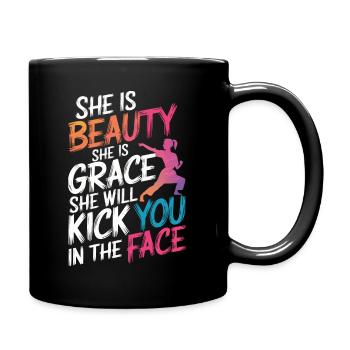Karate Karatekämpfer Kampfkunst - Tasse einfarbig - Schwarz - Rechts