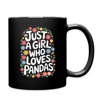 Pandabär Panda Tier Pandas - Tasse einfarbig - Schwarz - Rechts