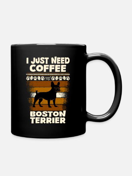 Hund Boston Terrier Kaffee - Tasse einfarbig - Schwarz