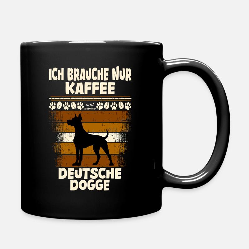 Deutsche Dogge Kaffee - Tasse einfarbig - Schwarz