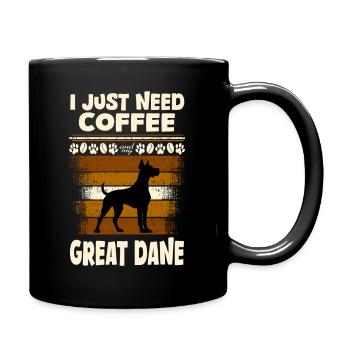 Café Great Dane - Mug uni - noir - Droite