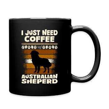 australian sheperd hütehund kaffee - Tasse einfarbig - Schwarz - Rechts