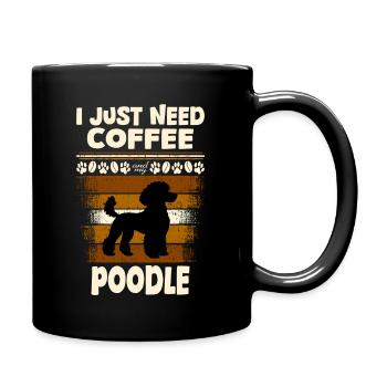 poodle kaffeebohne - Tasse einfarbig - Schwarz - Rechts