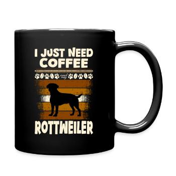Coffee Rottweiler - Full Colour Mug - black - Right