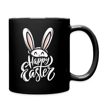 Happy Easter - Osterhase - Osterei - Geschenk - Tasse einfarbig - Schwarz - Rechts