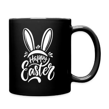 Happy Easter - Osterhase - Osterei - Geschenk - Tasse einfarbig - Schwarz - Rechts