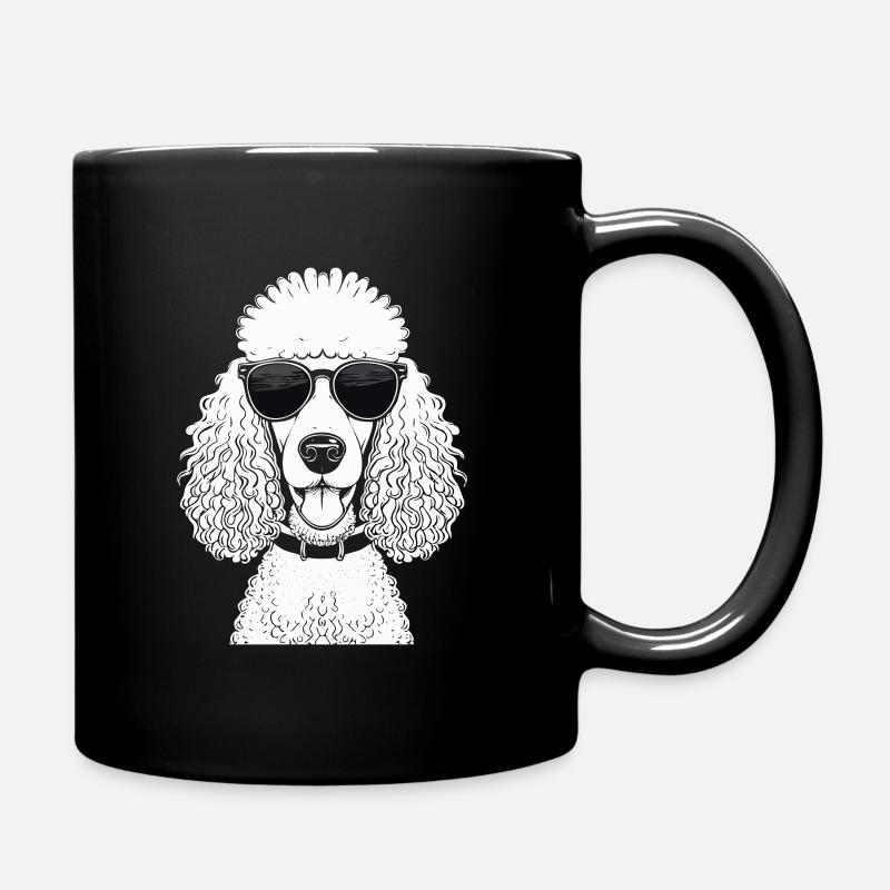 Caniche avec des lunettes de soleil Animaux Cool Casual Caniche - Mug uni - noir