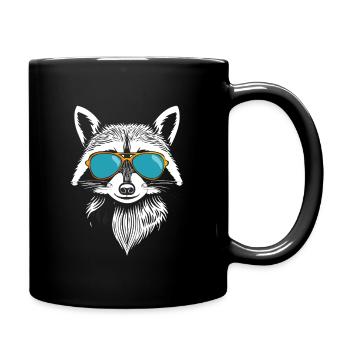 Raccoon with Sunglasses Animals Cool Racoon - Full Colour Mug - black - Right
