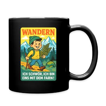 Wandern zwischen Bergen und Farn - Tasse einfarbig - Schwarz - Rechts
