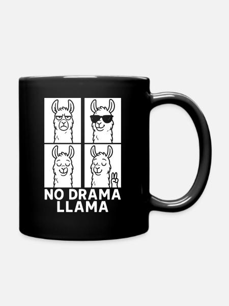 No Drama Llama Charakter-Comic - Tasse einfarbig - Schwarz
