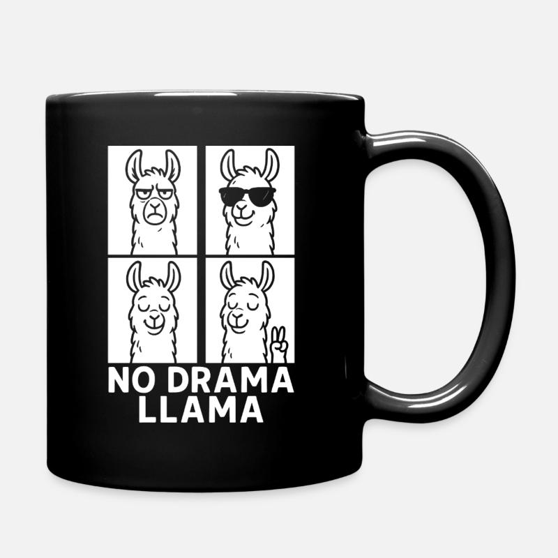 No Drama Llama Charakter-Comic - Tasse einfarbig - Schwarz