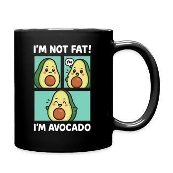 Lustige Avocado Comic mit Body-Positivity - Tasse einfarbig - Schwarz - Rechts