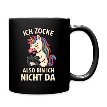 Licorne de jeu en mode rage - Mug uni - noir - Droite