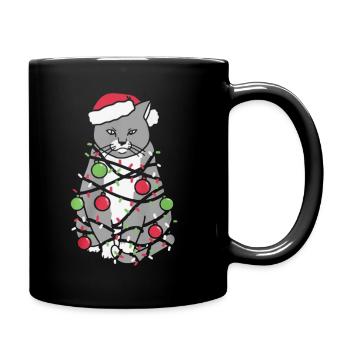 Meowy Xmas Shirt for Christmas - Full Colour Mug - black - Right