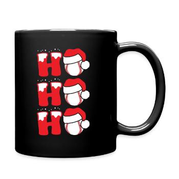 Baseball Christmas Santa - Full Colour Mug - black - Right