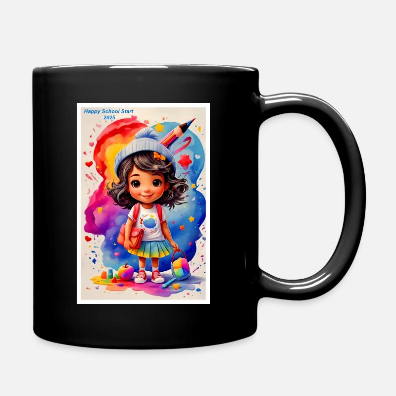 Fashion & More "Einschulung 2025" 🎒📏🍎😎❣️ - Tasse einfarbig - Schwarz