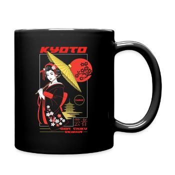 Kyoto Japan - Geisha - Full Colour Mug - black - Right