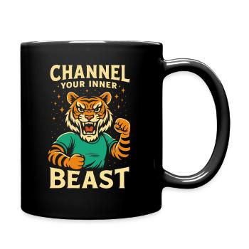 Entfessle dein inneres Biest - Tasse einfarbig - Schwarz - Rechts