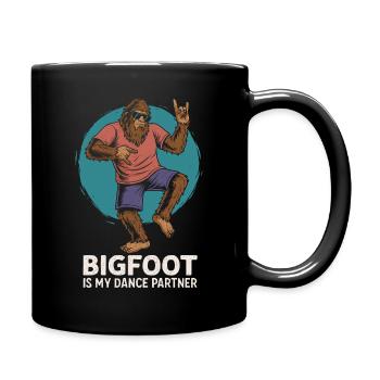 Bigfoot dansant dans un style rétro - Mug uni - noir - Droite