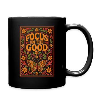 Focus on the Good Schmetterling - Tasse einfarbig - Schwarz - Rechts