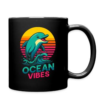 Ambiance Océan Dauphin - Mug uni - noir - Droite