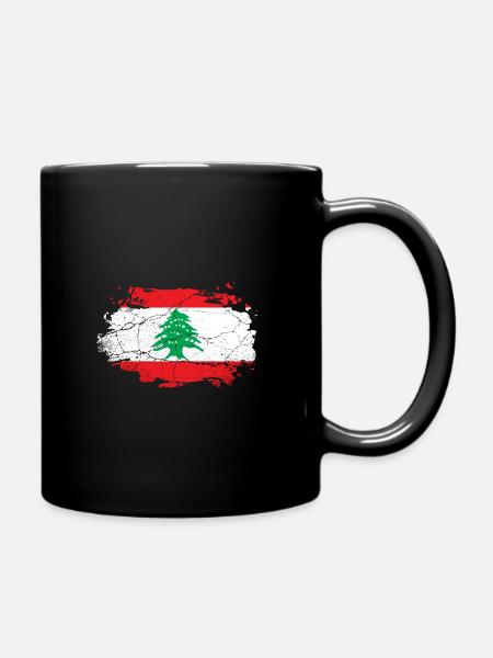 Libanon Libanesische Flagge - Tasse einfarbig - Schwarz