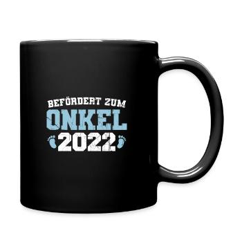 Befördert zum Onkel 2022 Schwangerschaft verkünden - Tasse einfarbig - Schwarz - Rechts