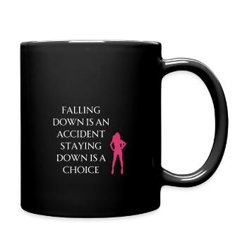 Falling down is an accident - Motivation - Full Colour Mug - black - Right