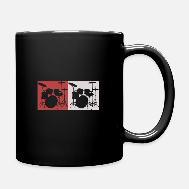 schlagzeug - Tasse einfarbig - Schwarz
