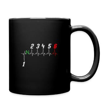 Moto motocycliste battement de coeur engrenages ECG - Mug uni - noir - Droite