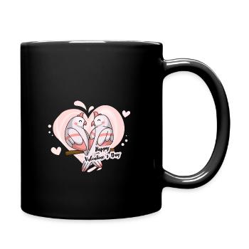 Valentine's Day motif birds - Full Colour Mug - black - Right