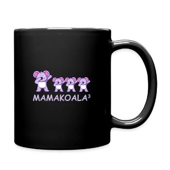 Schwanger werdene Mutter Drillinge Koala - Tasse einfarbig - Schwarz - Rechts